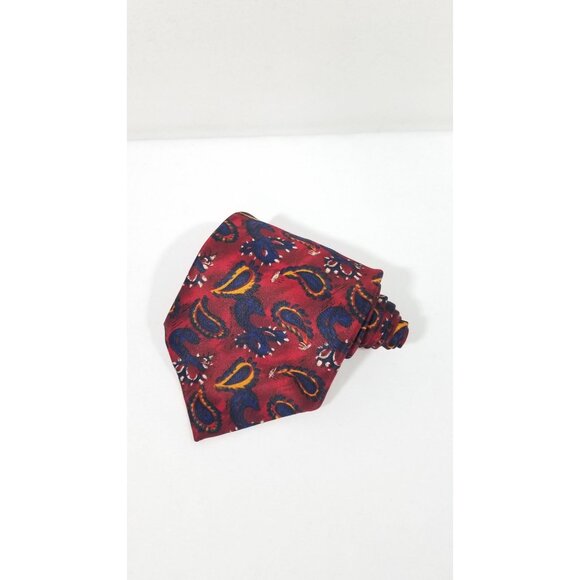 Ketch Paisley Red & Blue Necktie Polyester Made In USA - Picture 10 of 10